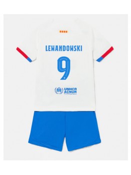 Barcelona Robert Lewandowski #9 Auswärts Trikotsatz für Kinder 2023-24 Kurzarm (+ Kurze Hosen)